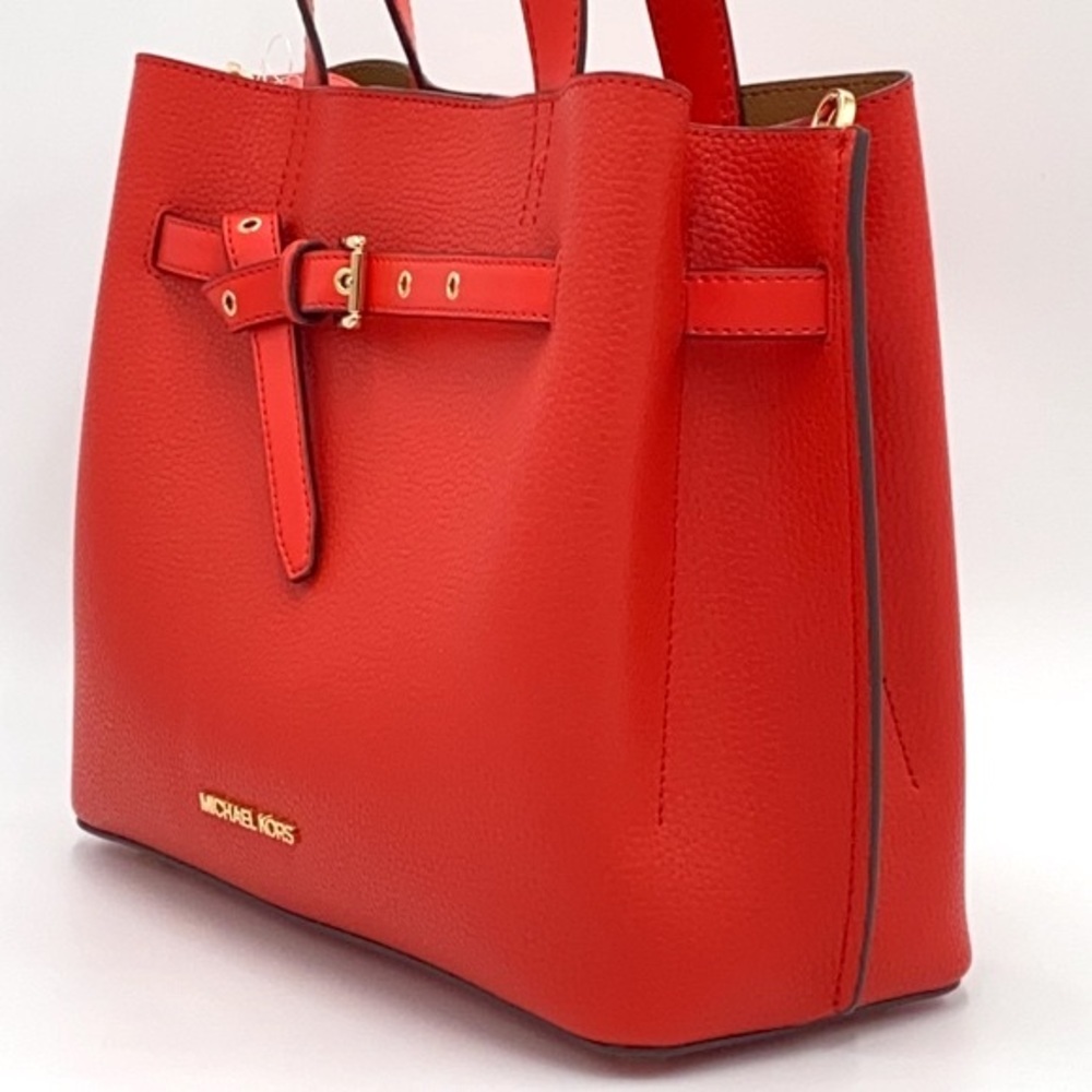 MICHAEL KORS EMILIA SMALL SATCHEL DARK SANGRIA - Picture 7 of 16